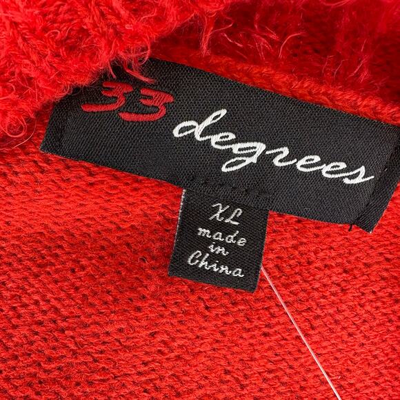 NWT 33 Degrees Flamingo Sequin Pom Pom Bell Ugly Christmas Sweater Womens Sz XL - Picture 5 of 8